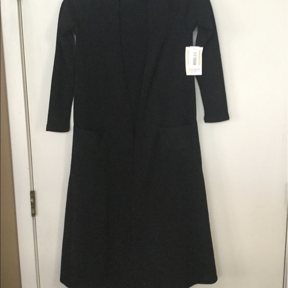 Lularoe Solid Black Sarah Cardigan Size XS NWT